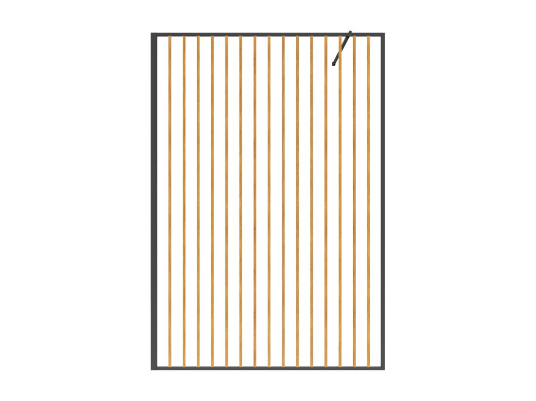 Vente Unique Paroi De Douche à L'italienne En Aluminium - Effet Bois Et Noir Mat - 120 X 200 Cm - TOPEKA