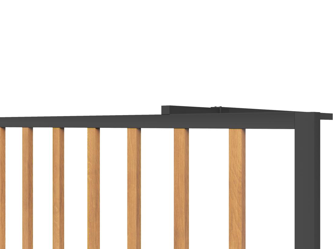Vente Unique Paroi De Douche à L'italienne En Aluminium - Effet Bois Et Noir Mat - 120 X 200 Cm - TOPEKA