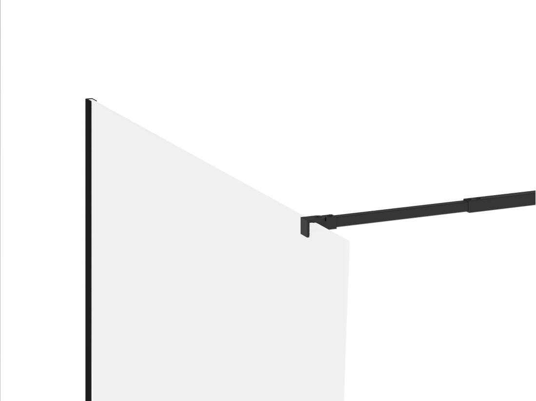 Vente Unique Paroi De Douche à L'italienne - Noir Mat - Verre 6 Mm - 100x200 Cm - DAREN