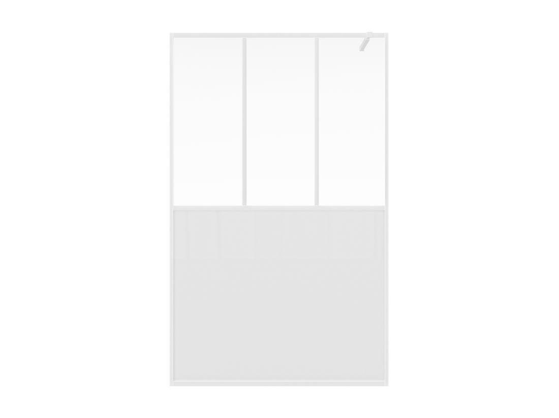 Vente Unique Paroi De Douche à L'italienne Style Atelier - Blanc Mat - 120 X 200 Cm - URBANIK