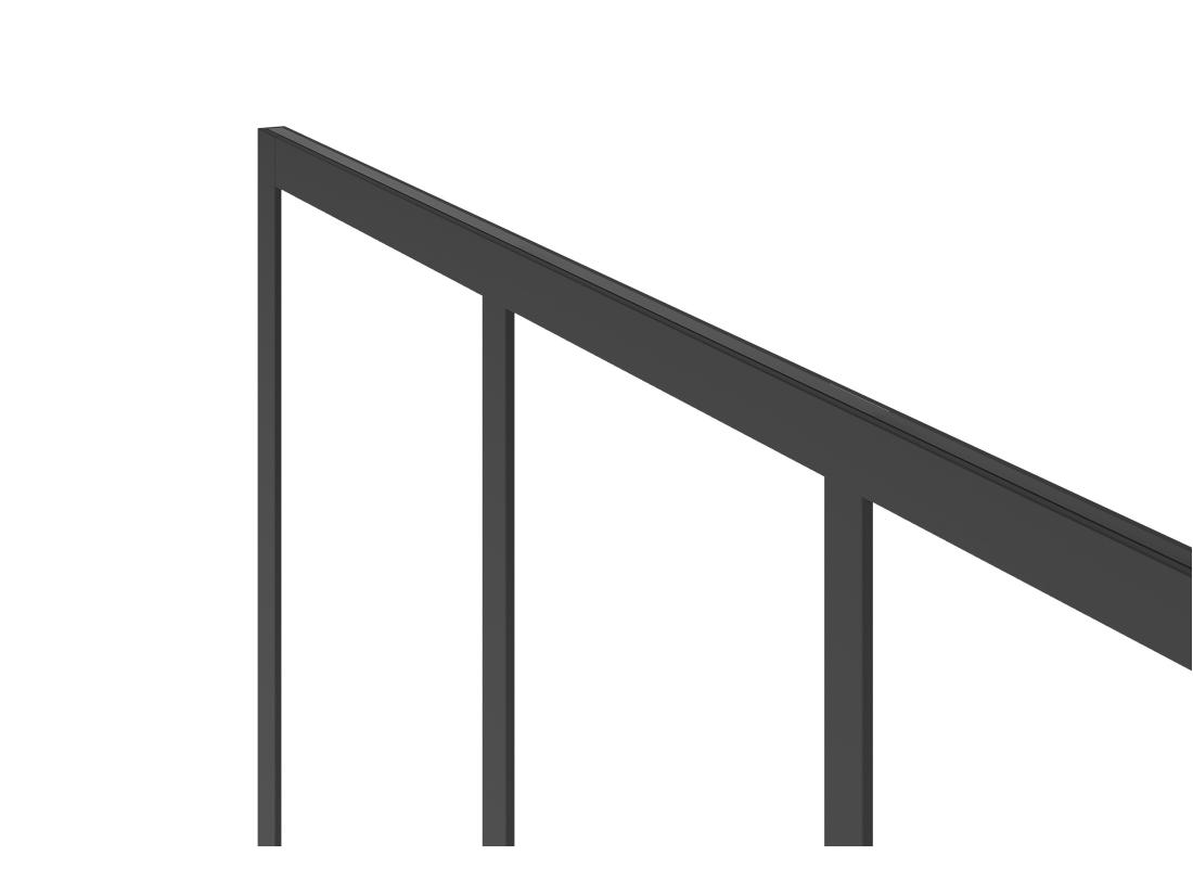 Vente Unique Paroi De Douche à L'italienne Style Atelier - Noir Mat - 120 X 200 Cm - URBANIK