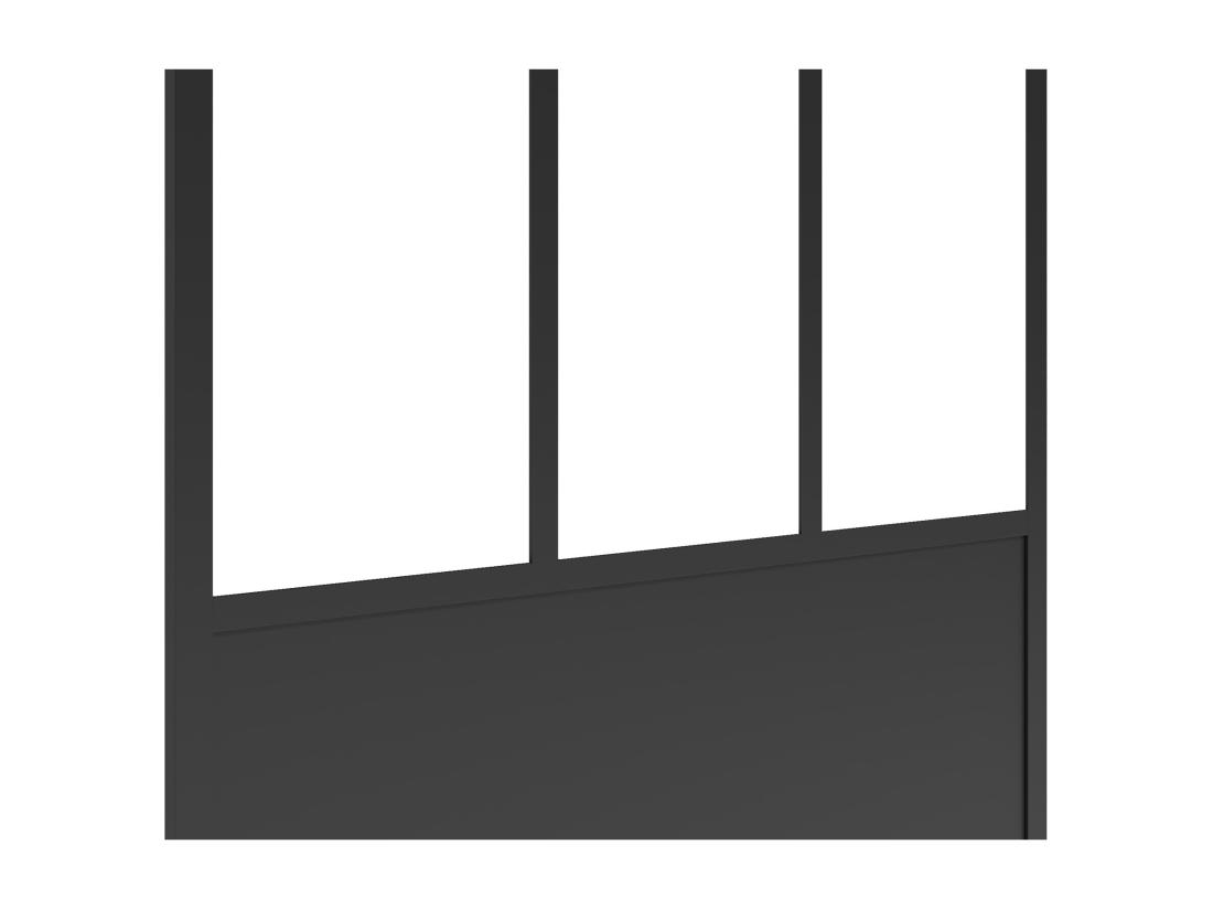 Vente Unique Paroi De Douche à L'italienne Style Atelier - Noir Mat - 100 X 200 Cm - URBANIK