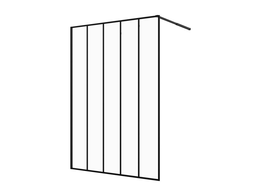 Vente Unique Paroi De Douche à L'italienne Style Industriel - Noir Mat - 140 X 200 Cm - ATALIA II