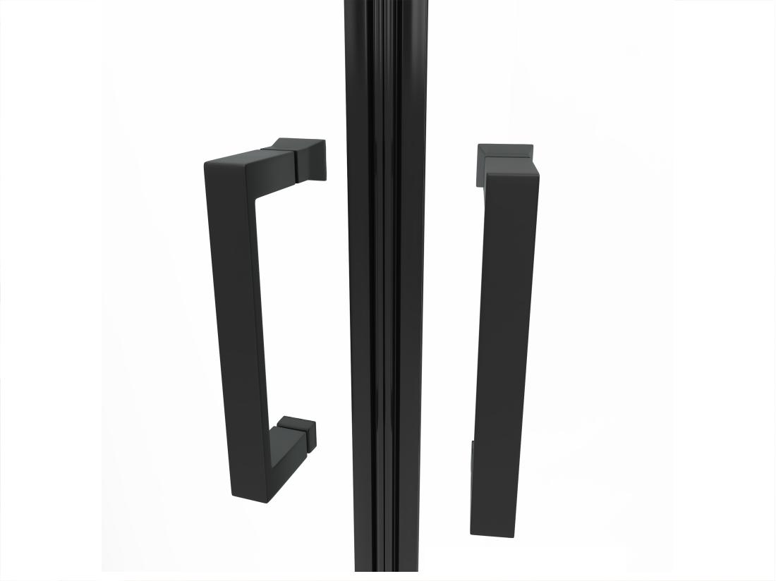 Vente Unique Paroi De Douche D'angle Avec Receveur - Noir - L90 X L90 X H192 Cm - SIDOA