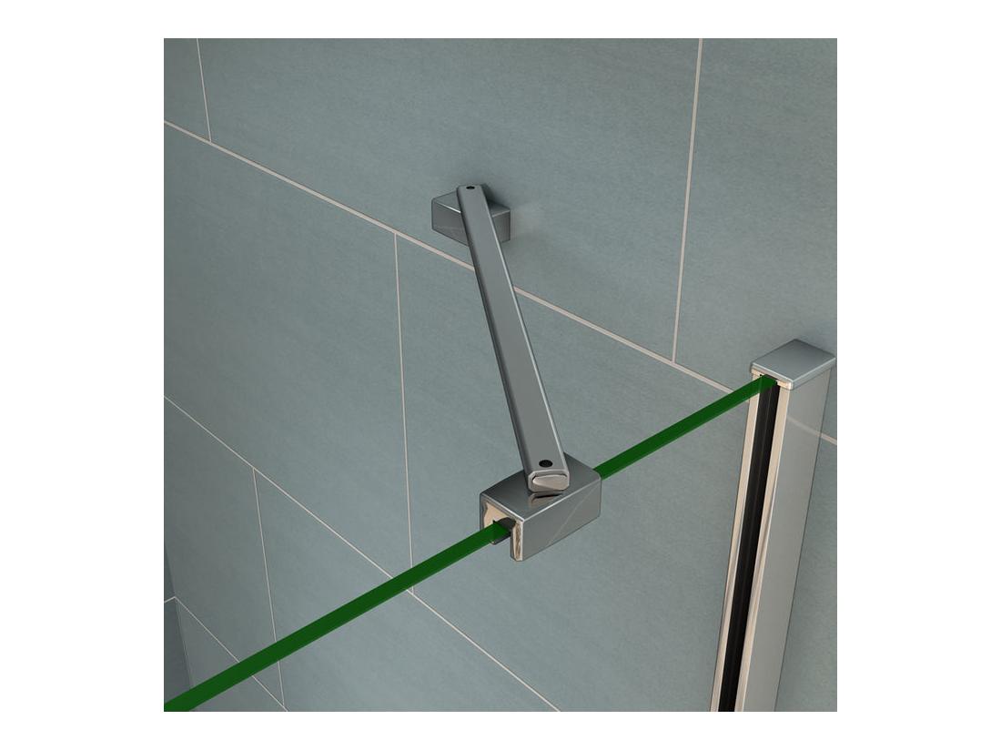 Vente Unique Paroi De Douche Fixe à L'italienne Avec Retour Pivotant 90+40x200cm Charnières Avec Barre De Fixation D'angle 45cm