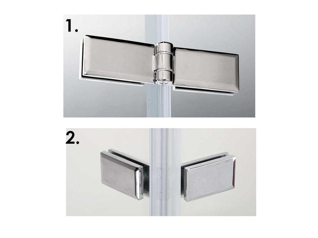 Vente Unique Paroi De Douche Fixe à L'italienne Avec Retour Pivotant 90+40x200cm Charnières Avec Barre De Fixation D'angle 45cm