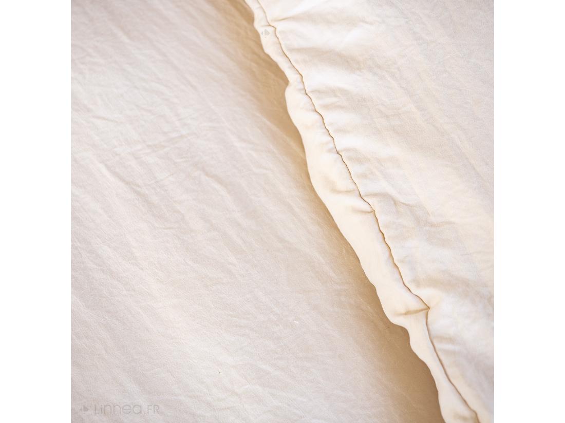 Vente Unique Parure 240x220 Cm MILA Polyester Micro Lavée Marron Sable 3 Pièces