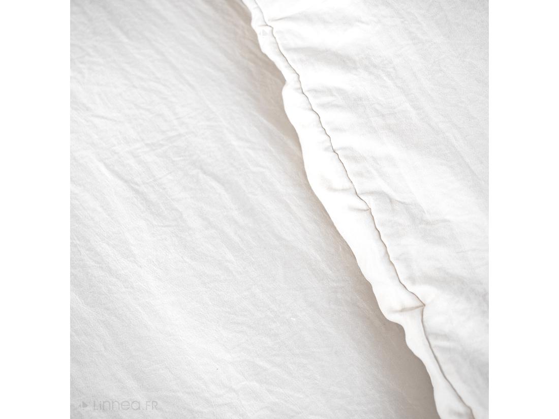 Vente Unique Parure 260x240 Cm MILA Polyester Micro Lavée Blanc 3 Pièces