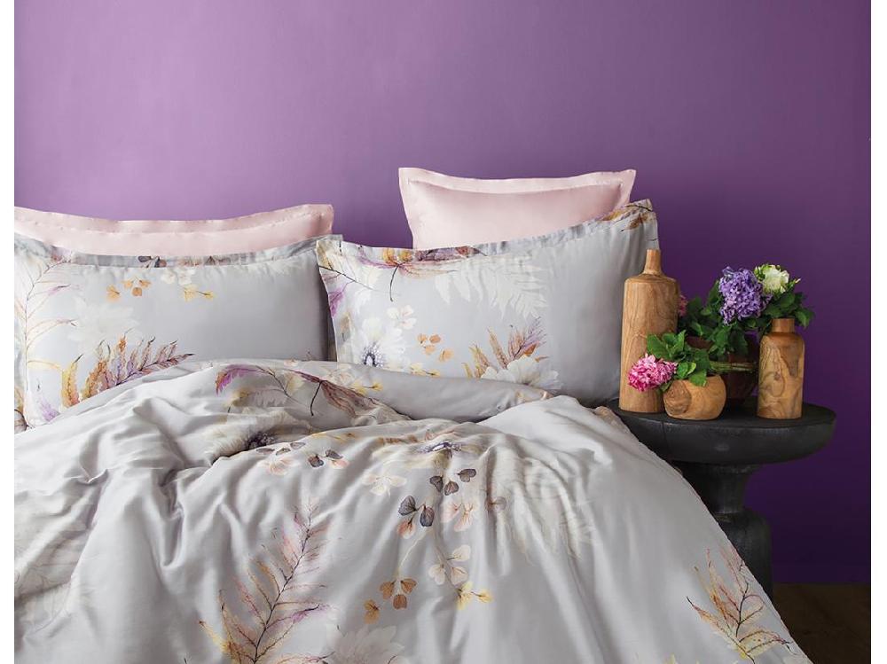 Vente Unique Parure De Lit 2 Personnes 240x220 Cm Satin De Coton Imprimé