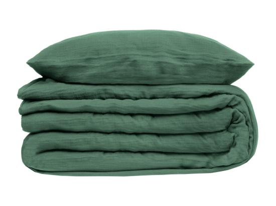 Vente Unique Parure De Lit 2 Personnes En Gaze De Coton Vert Céladon 240 X 220 Cm Housse De Couette Avec 2 Taies