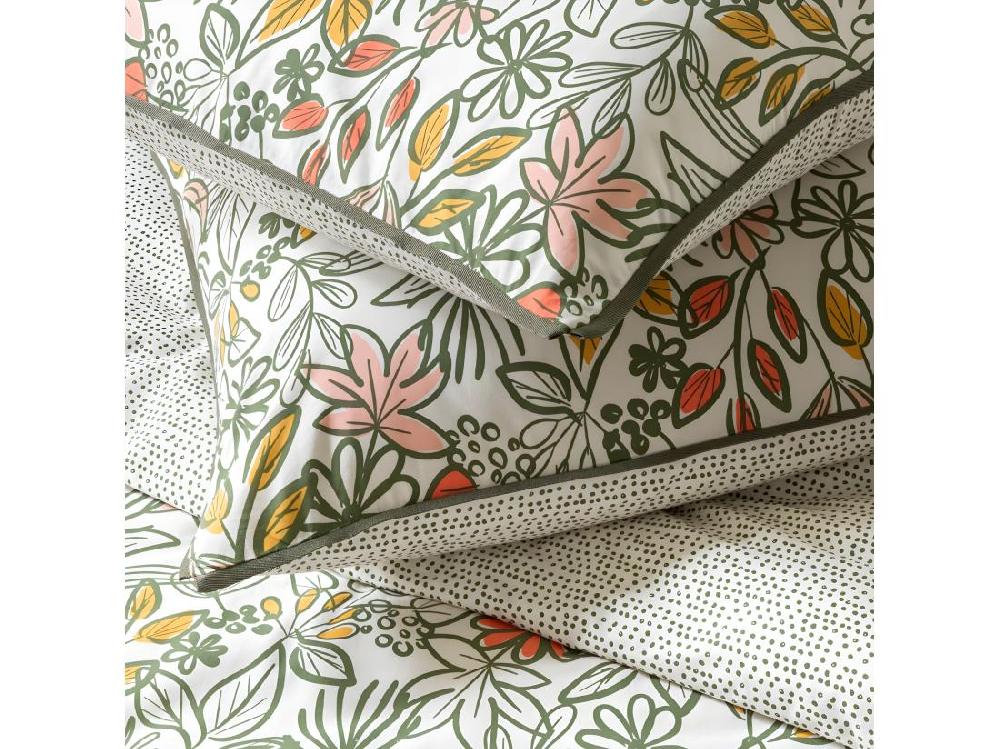Vente Unique Parure De Lit 2 Personnes Fleurie Réversible à Pois 240x220cm