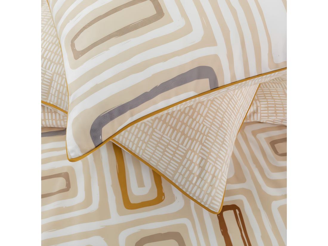 Vente Unique Parure De Lit 2 Personnes Géométrique Réversible 240x220cm