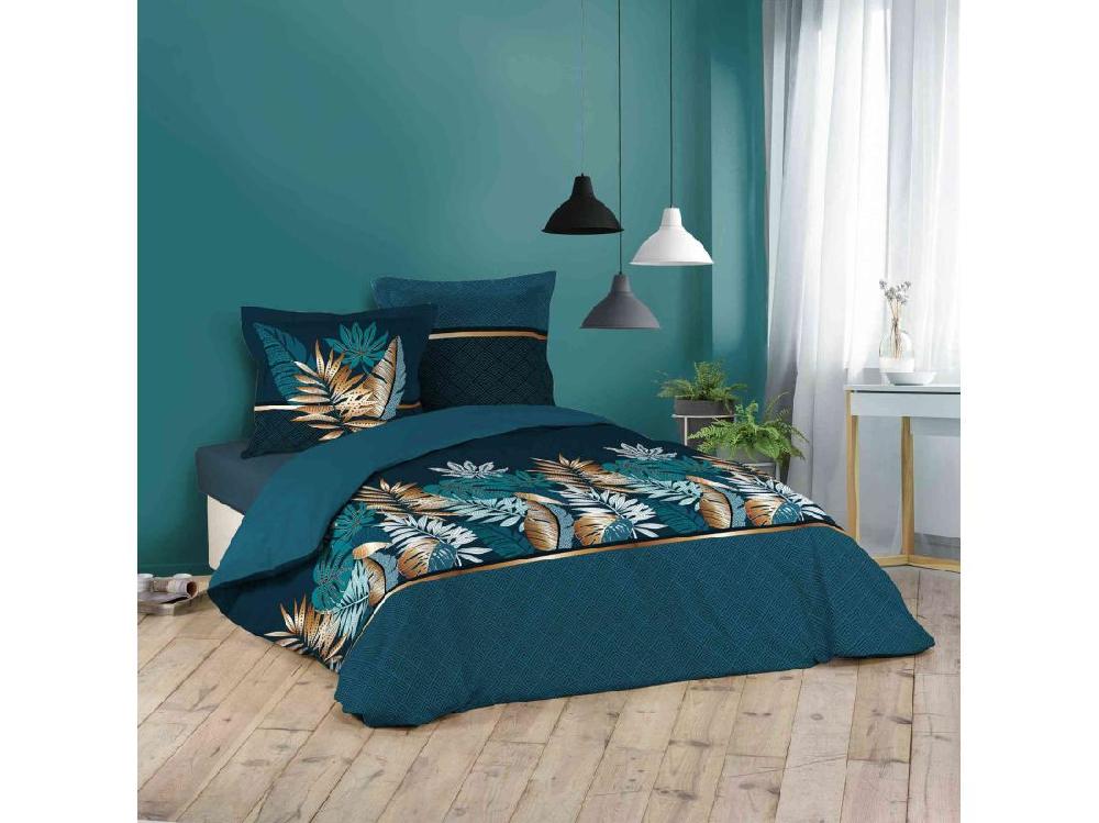 vente unique Parure de Lit 3 Pièces "Alianor" 260x240cm Bleu