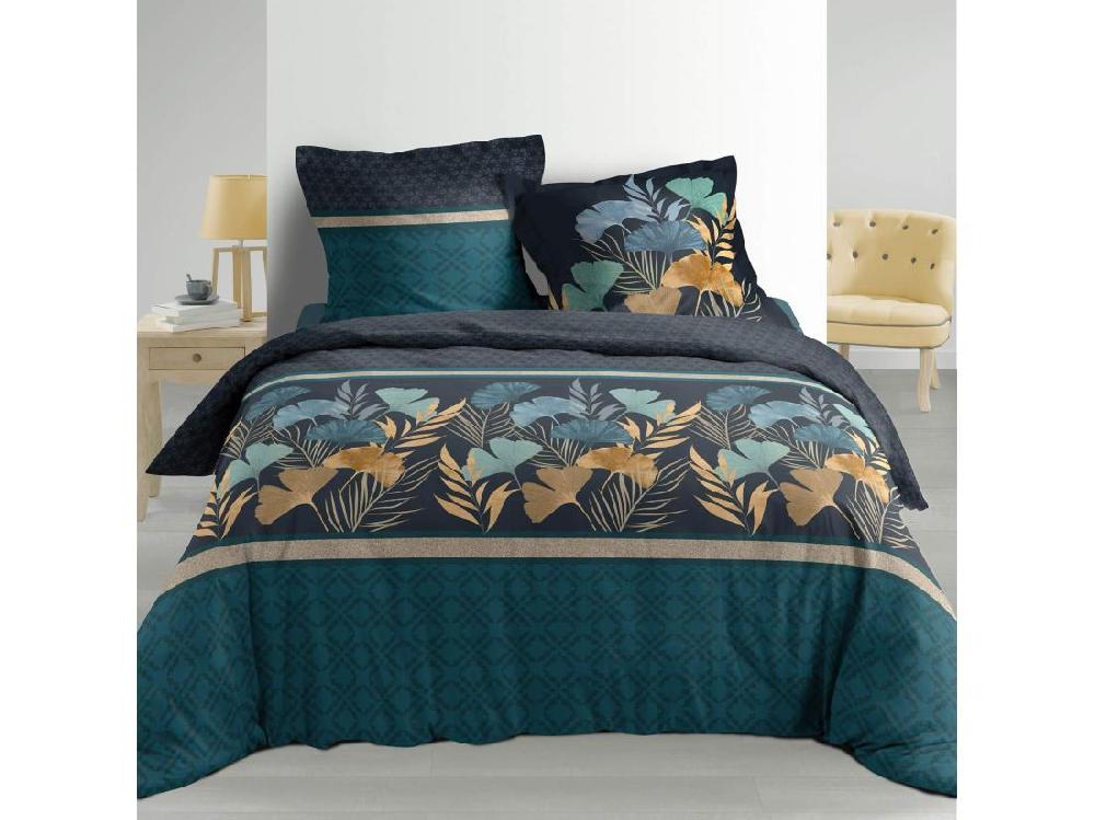 vente unique Parure de Lit 3 Pièces "Blondy Line" 240x220cm Bleu