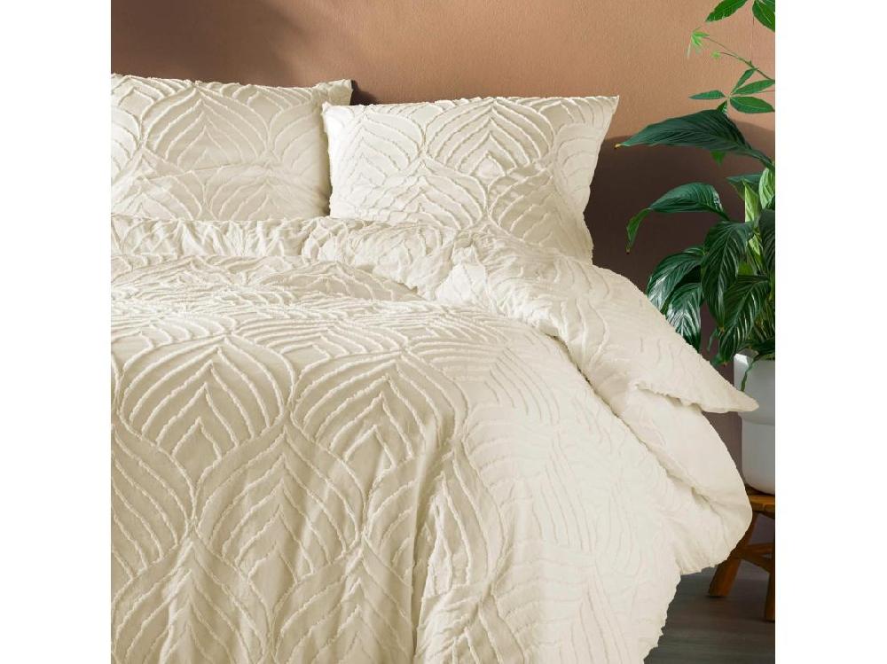 Vente Unique Parure De Lit 3 Pièces "Heltie" 260x240cm Ivoire