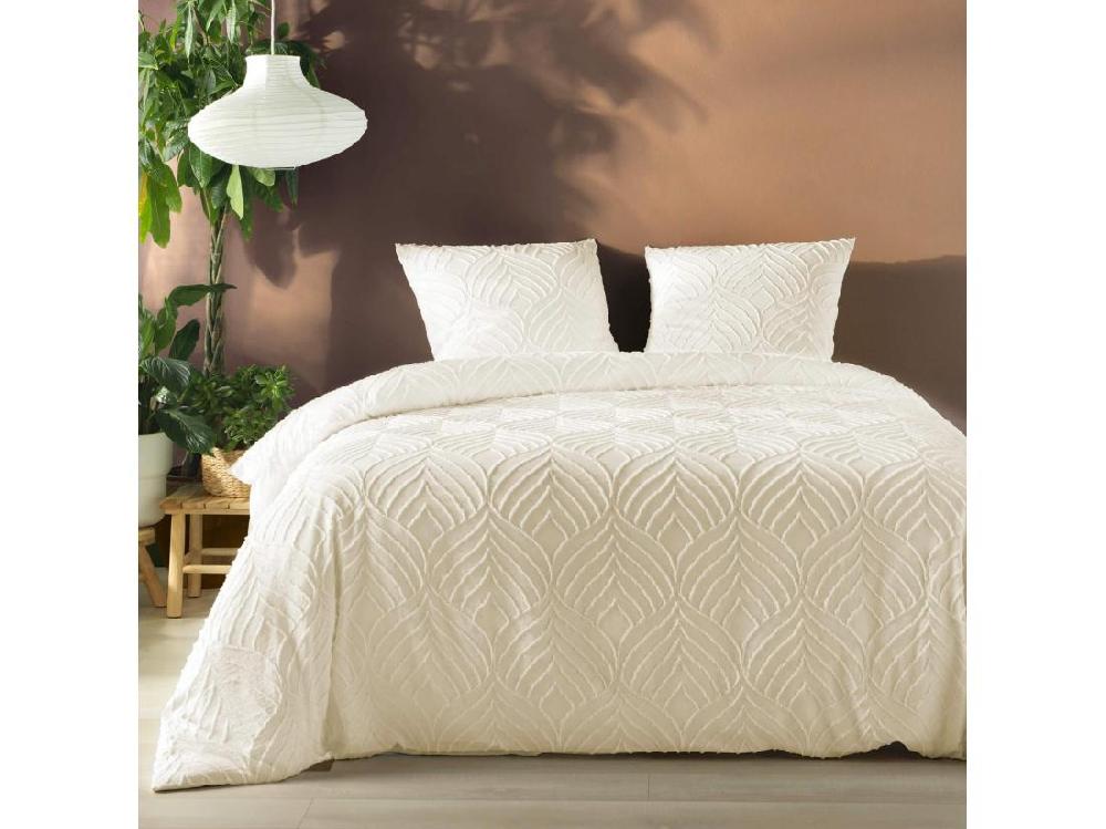 vente unique Parure de Lit 3 Pièces "Heltie" 260x240cm Ivoire