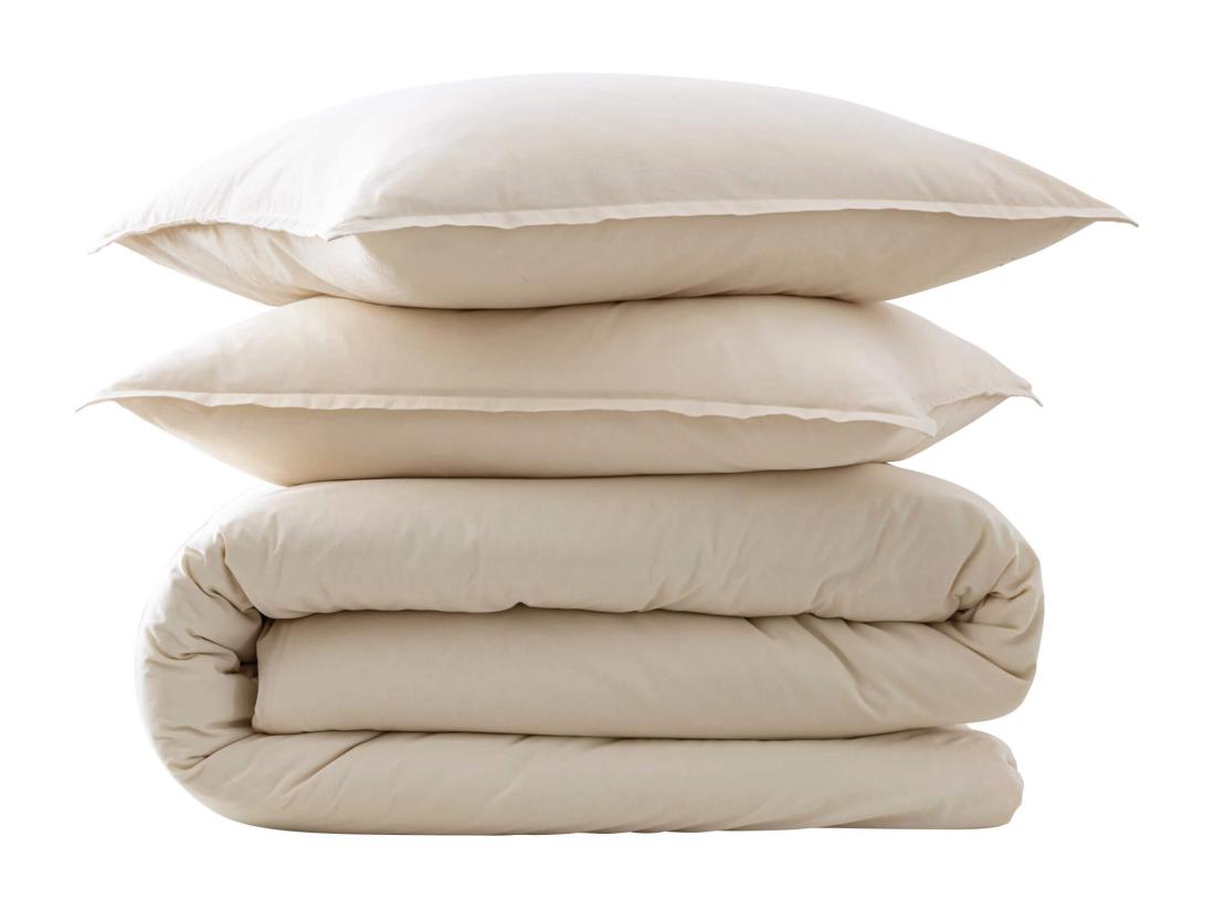 vente unique Parure de lit coton lavé - SOMEO Beige 240x220 - CELESTE