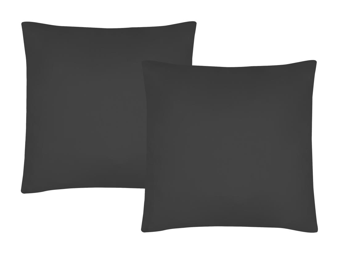 Vente Unique Parure De Lit En Satin 108 Fils/cm² - Housse De Couette 220 X 240 Cm + 2 Taies D'oreiller 63 X 63 Cm - Gris Anthracite - TALORA De PALACIO