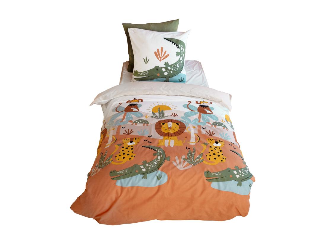 Vente Unique Parure De Lit Enfant 140x200 Cm SAVANE Coton BCI MIG Multicolore 2 Pièces