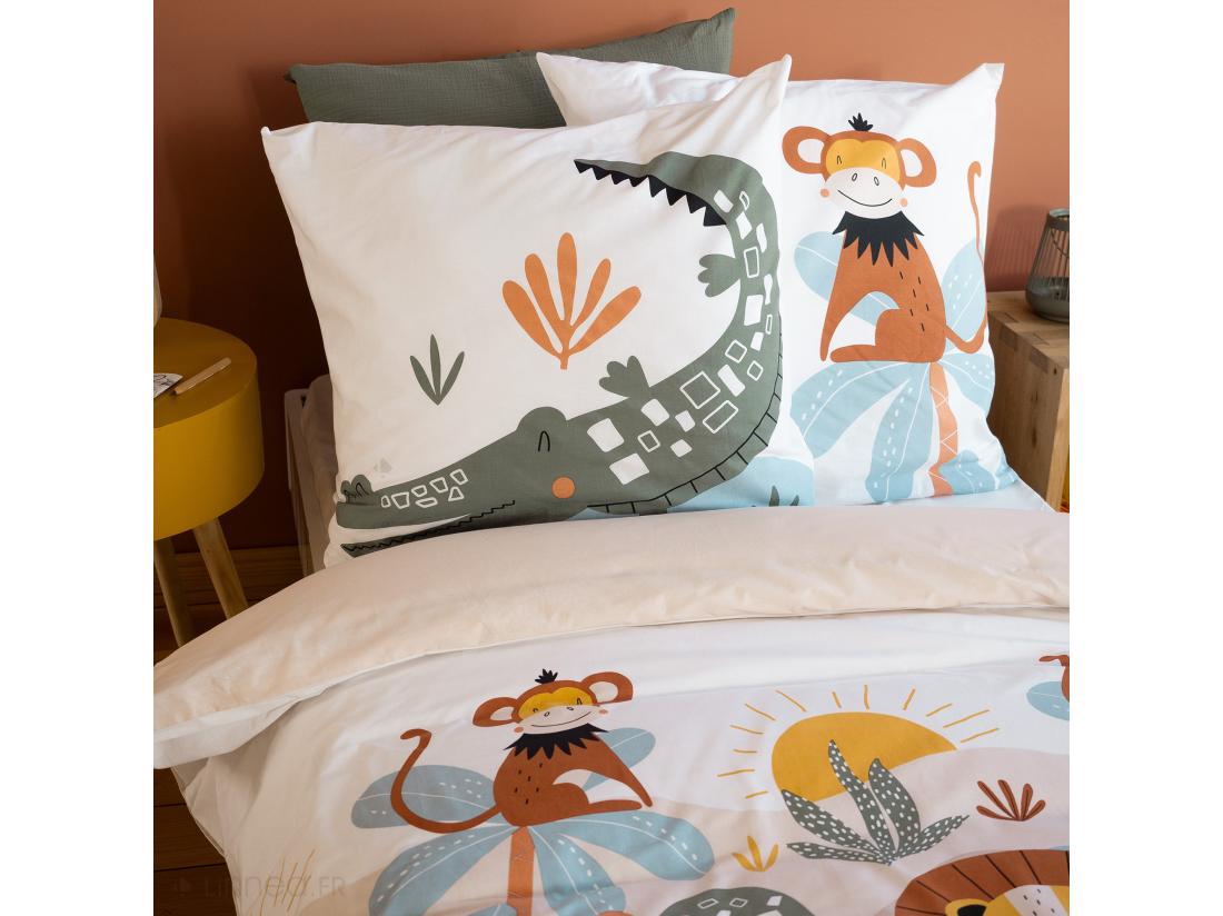 Vente Unique Parure De Lit Enfant 140x200 Cm SAVANE Coton BCI MIG Multicolore 2 Pièces