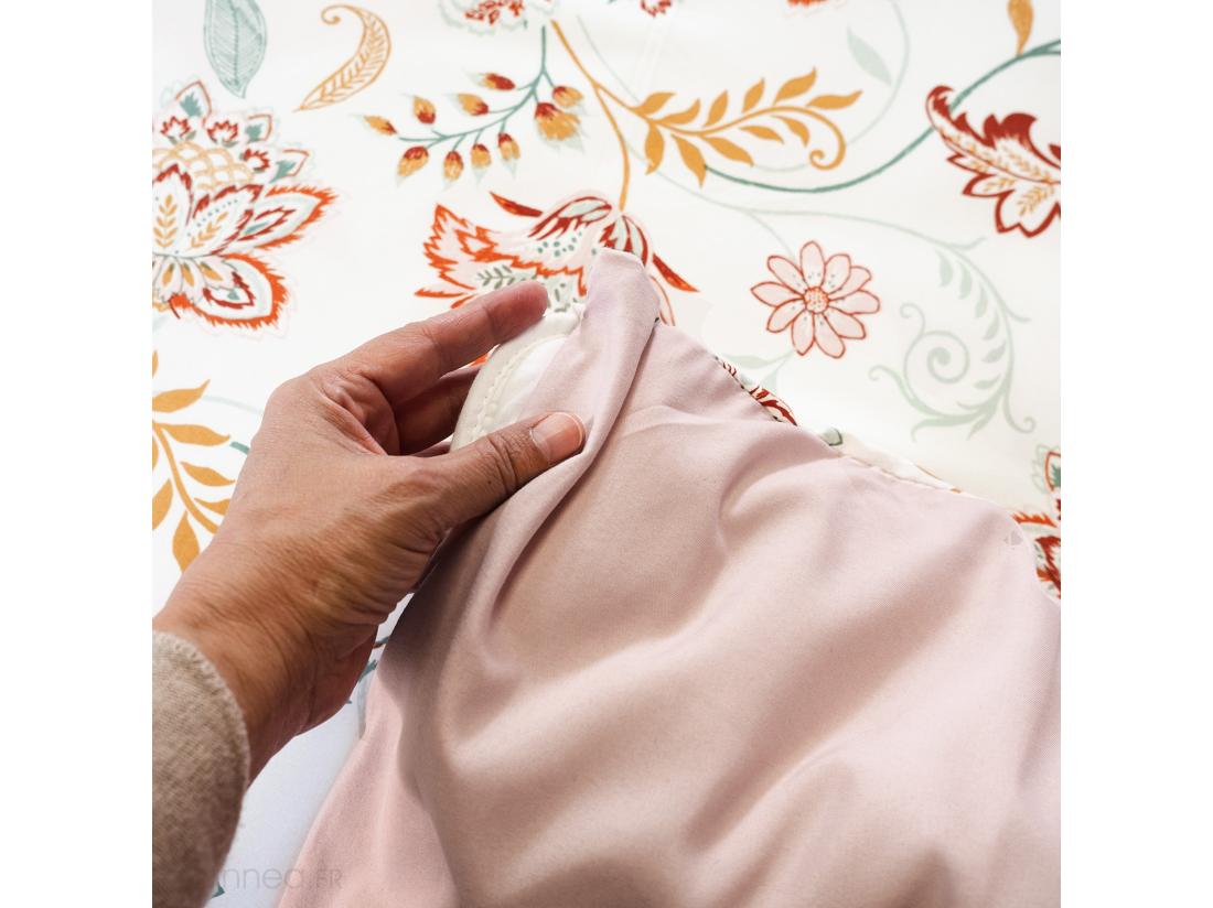 Vente Unique Parure De Lit ISPANA 240x220 Cm 100% Polyester Microfibre Rose 3 Pièces