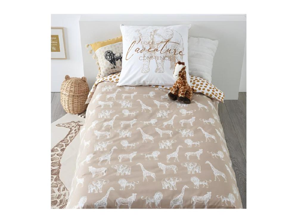 Vente Unique Parure De Lit Savane 140 X 200 Cm Housse De Couette En Coton Avec Sa Taie