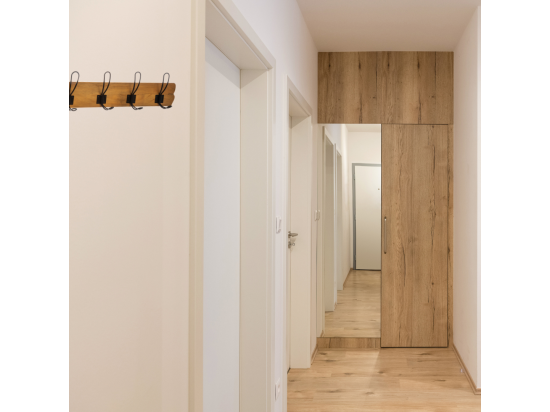 Vente Unique Patère 5 Crochets En Bois Et Métal L 63.8 Cm Style Vintage