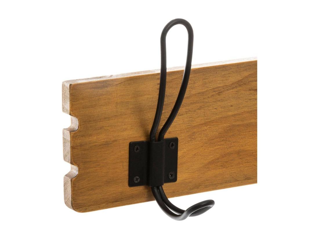 vente unique Patère 5 Crochets en Bois et métal L 63.8 cm style Vintage