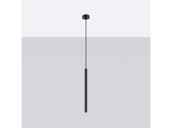 Vente Unique Pendentif Arche Moderne En Acier - 1 Sources Lumineuses - L.8 X H.120 Cm - Noir