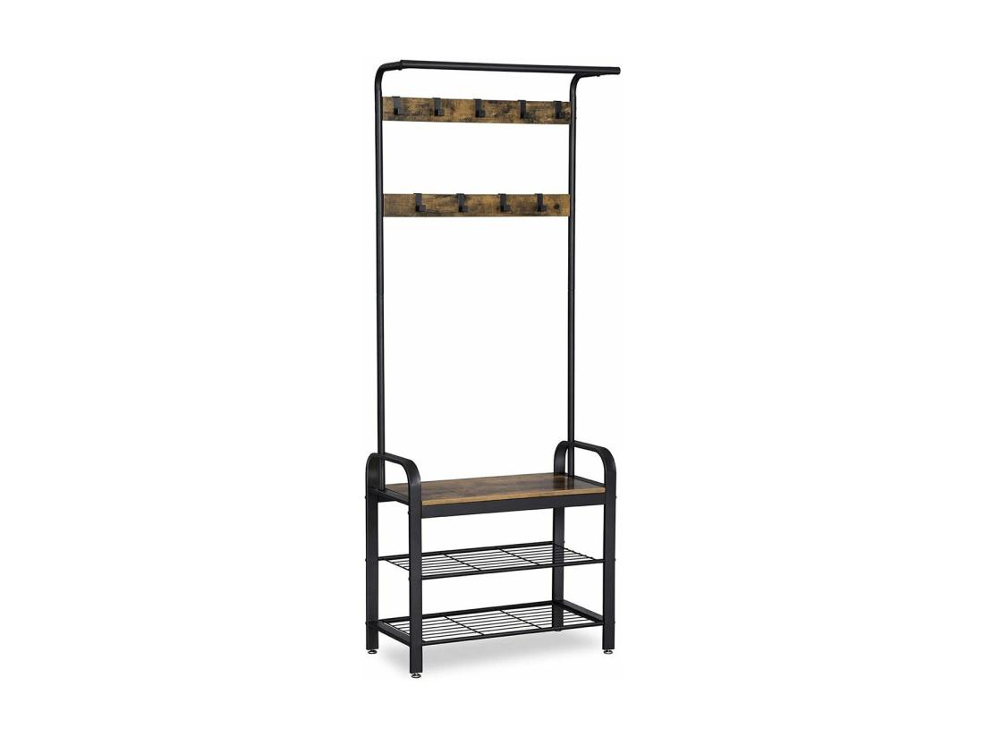 vente unique Penderie d'entrée 9 Crochets avec Banc à Chaussures - L72 cm