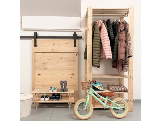 Vente Unique Penderie En Pin Massif Evolution Hauteur 174 Cm