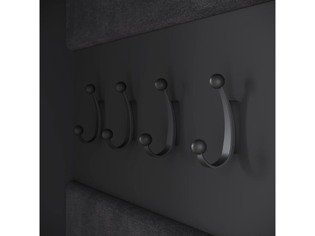 Vente Unique Penderie Moderne Avec Assise Et Miroir Noir