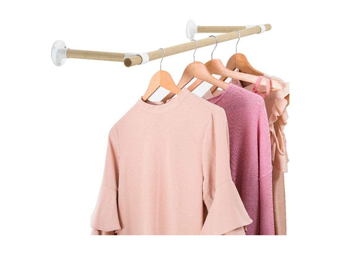 Vente Unique Penderie Murale Bois Et Métal Blanc L100 Cm ALMA