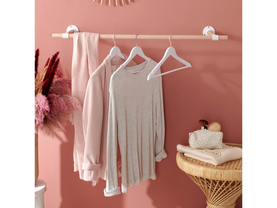 Vente Unique Penderie Murale Bois Et Métal Blanc L100 Cm ALMA