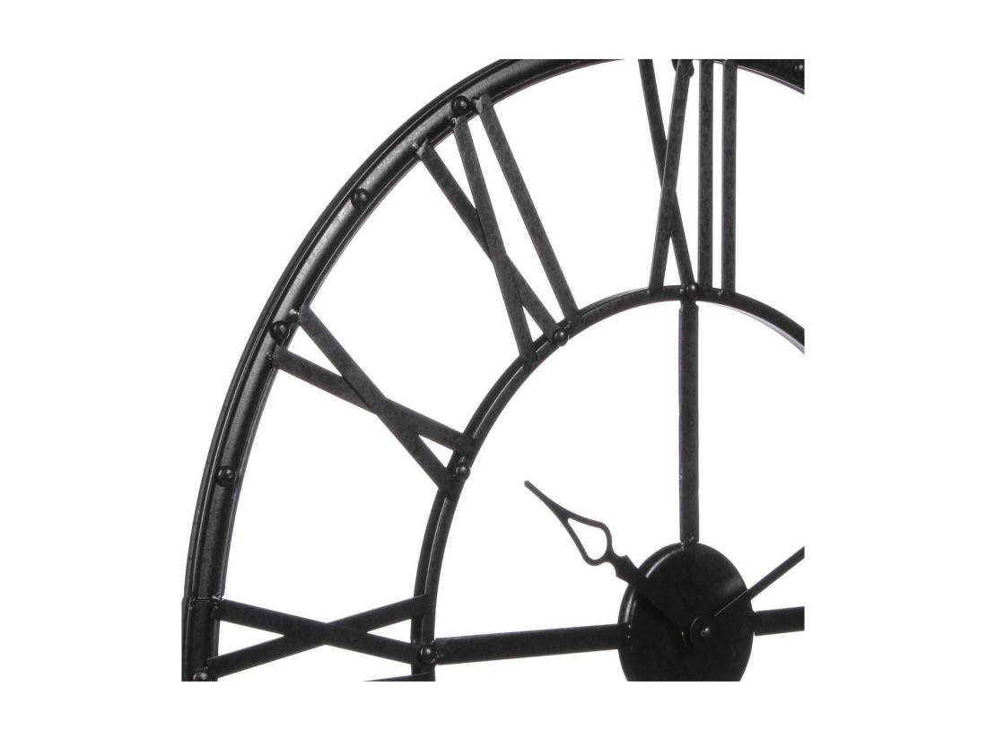 Vente Unique Pendule Murale Vintage En Métal Noir D 70 Cm