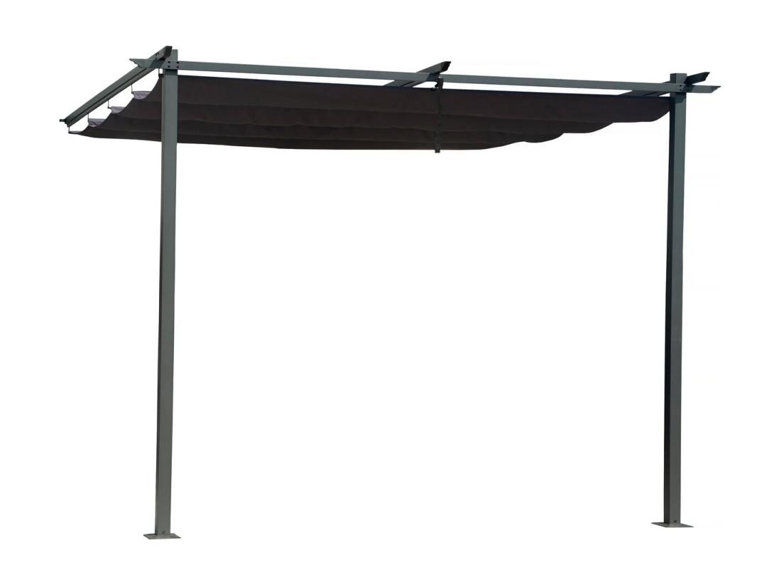vente unique Pergola adossée avec toit rétractable - 3 x 3 m - Gris anthracite