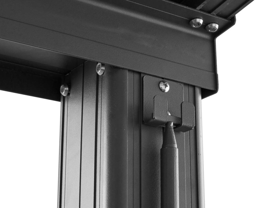 Vente Unique Pergola Adossée En Aluminium Avec Toit Coulissant - 18 M² - Anthracite - IZEDA