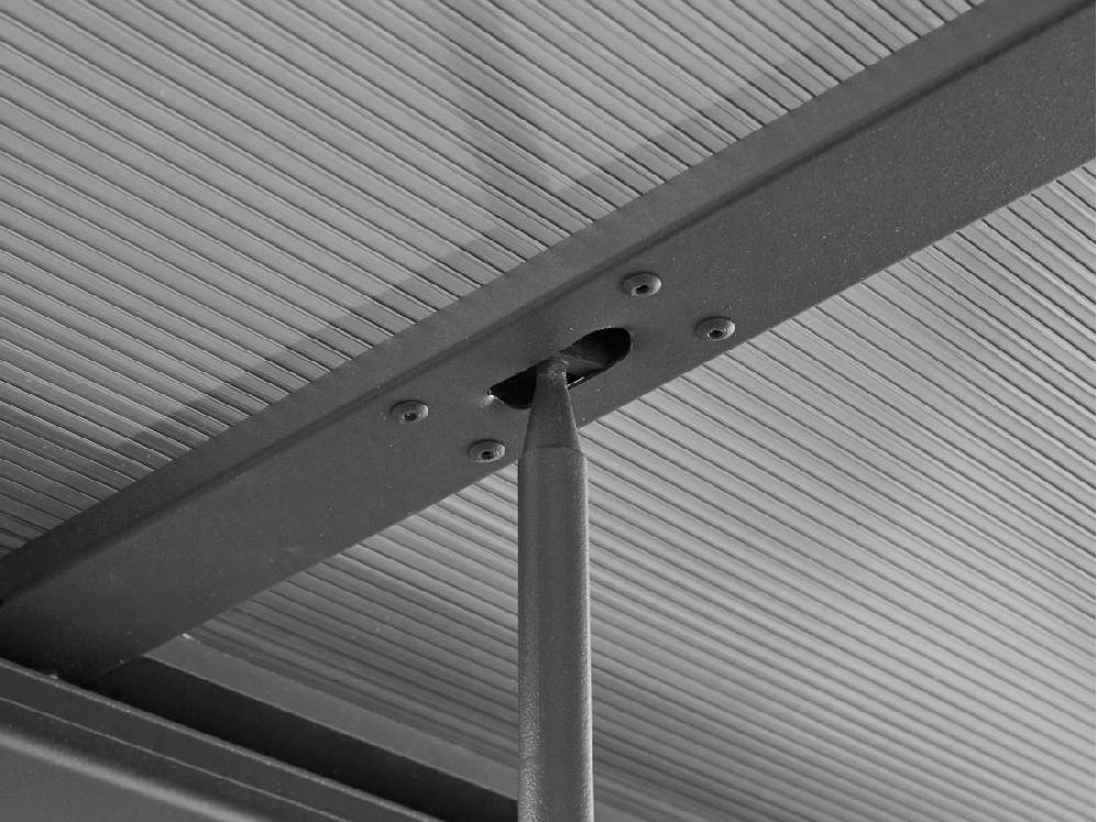 Vente Unique Pergola Adossée En Aluminium Avec Toit Coulissant - 9 M² - Anthracite - IZEDA