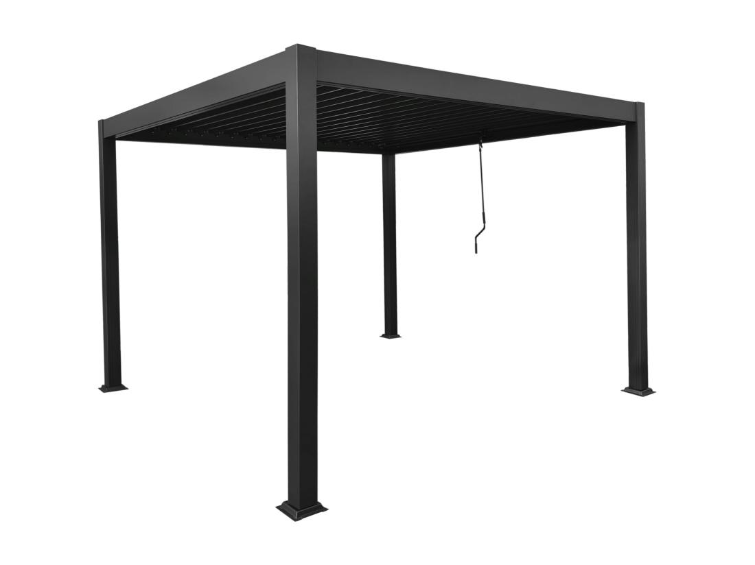 Vente Unique Pergola Bioclimatique Autoportante En Aluminium Avec Lames Orientables - 9 M² - Anthracite - AMALFI