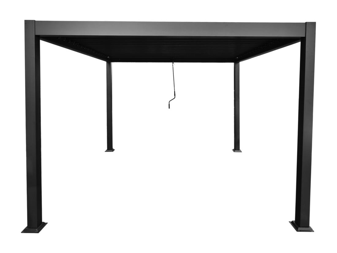 Vente Unique Pergola Bioclimatique Autoportante En Aluminium Avec Lames Orientables - 9 M² - Anthracite - AMALFI