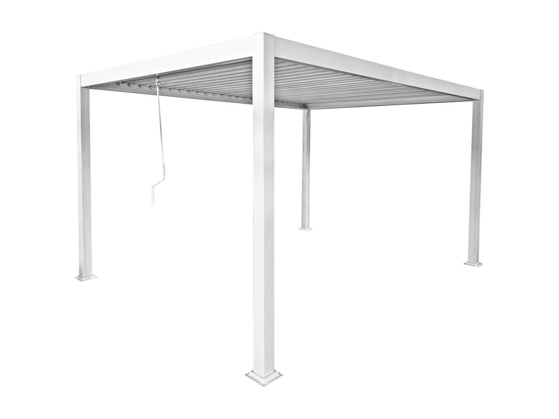 Vente Unique Pergola Bioclimatique Autoportante En Aluminium Avec Lames Orientables - 12 M² - Blanche- AMALFI