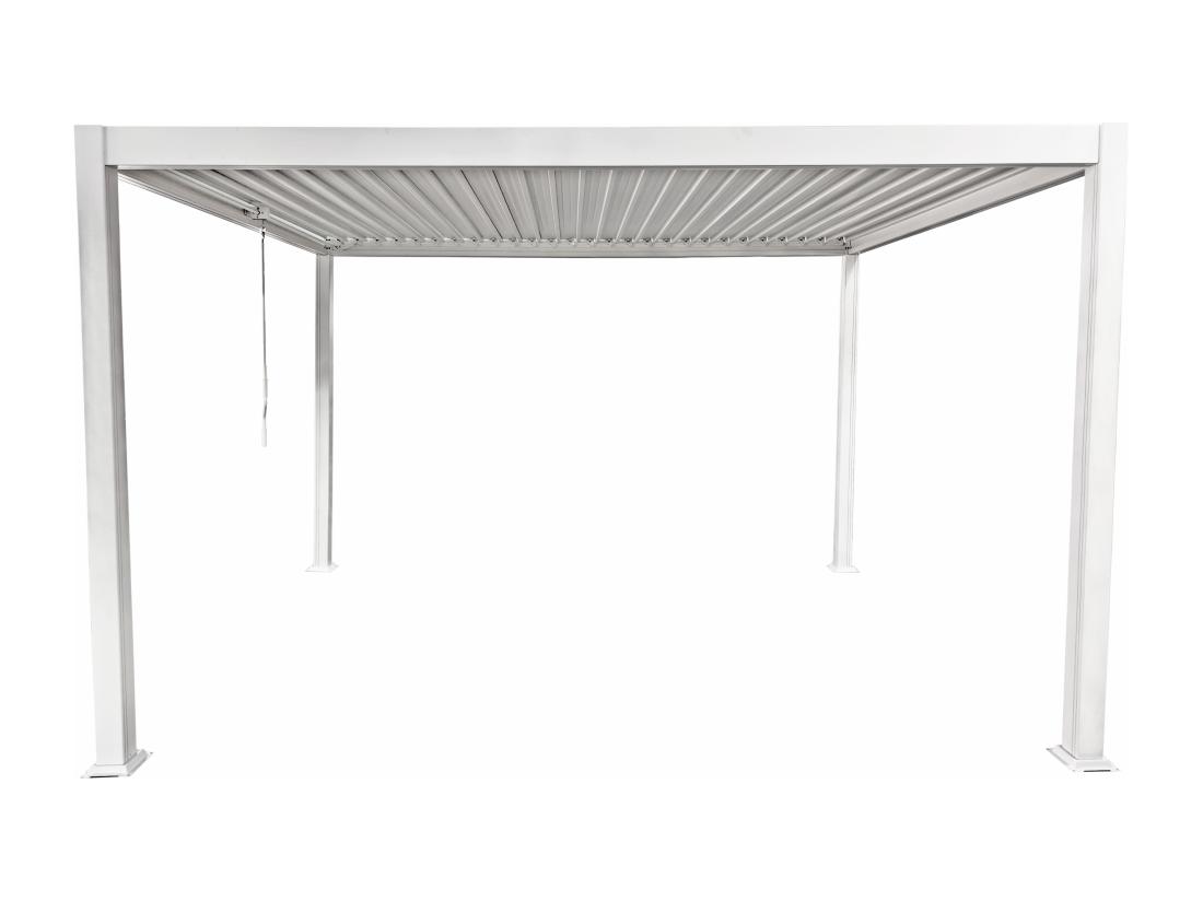 Vente Unique Pergola Bioclimatique Autoportante En Aluminium Avec Lames Orientables - 12 M² - Blanche- AMALFI