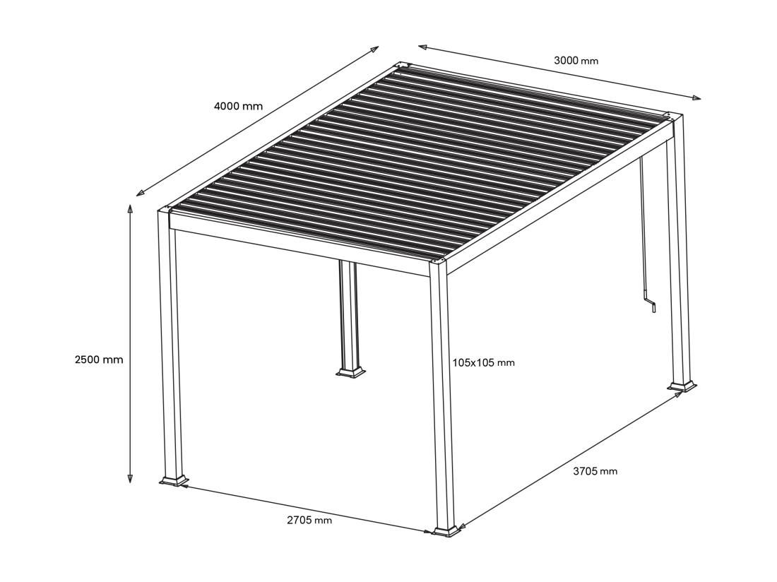 Vente Unique Pergola Bioclimatique Autoportante En Aluminium Avec Lames Orientables - 12 M² - Blanche- AMALFI