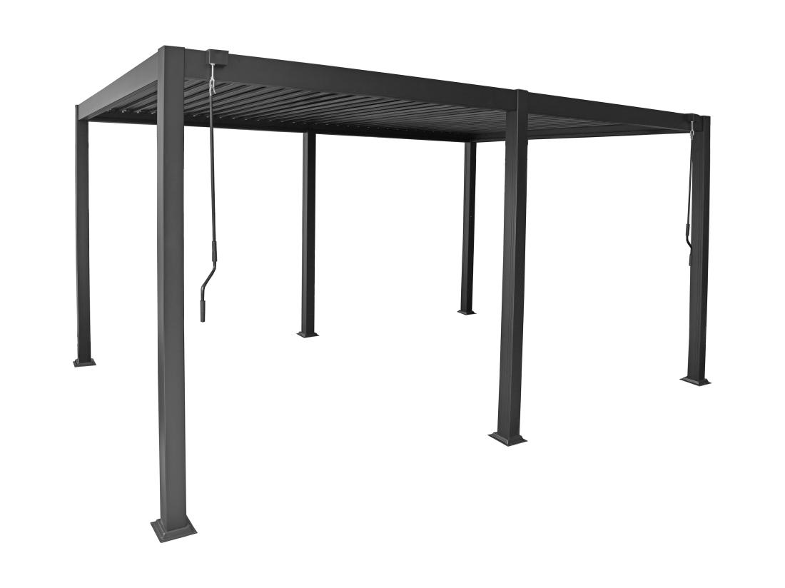 Vente Unique Pergola Bioclimatique Autoportante En Aluminium Avec Lames Orientables - 15 M² - Anthracite - AMALFI