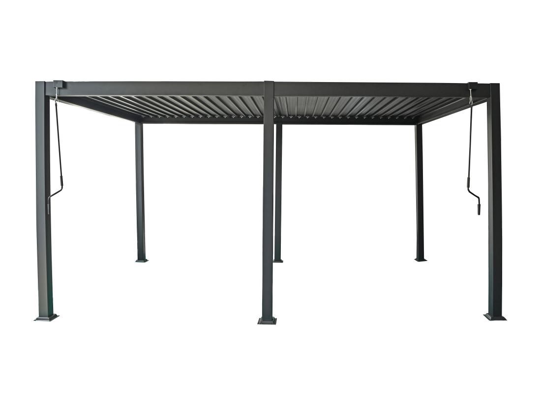 Vente Unique Pergola Bioclimatique Autoportante En Aluminium Avec Lames Orientables - 15 M² - Anthracite - AMALFI