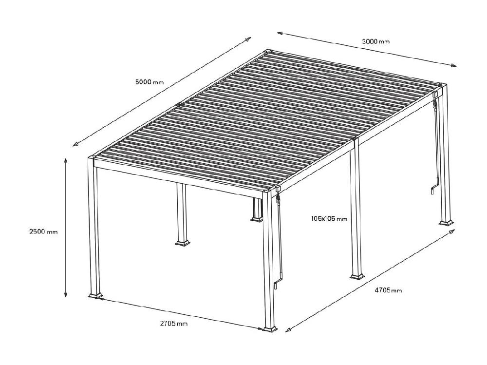 Vente Unique Pergola Bioclimatique Autoportante En Aluminium Avec Lames Orientables - 15 M² - Anthracite - AMALFI