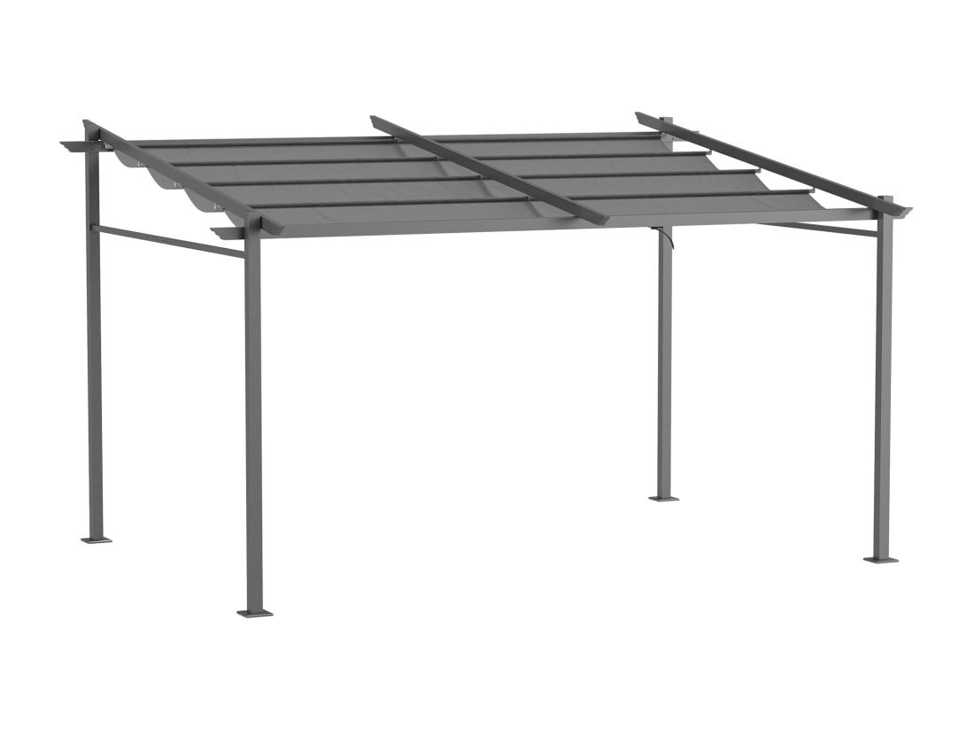 Vente Unique Pergola Rétractable 3 97L X 2 95l X 2 3H M Structure Alu. Acier époxy Polyester Gris