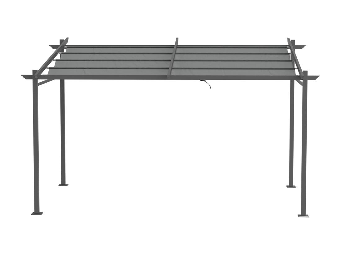 Vente Unique Pergola Rétractable 3 97L X 2 95l X 2 3H M Structure Alu. Acier époxy Polyester Gris