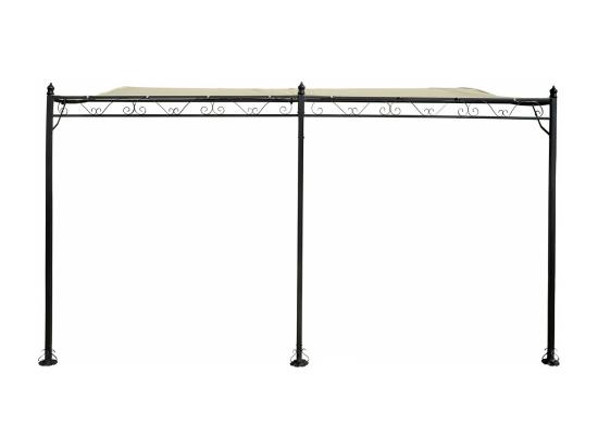 Vente Unique Pergola Tonnelle Adossée En Métal - 3 X 4 M - Beige