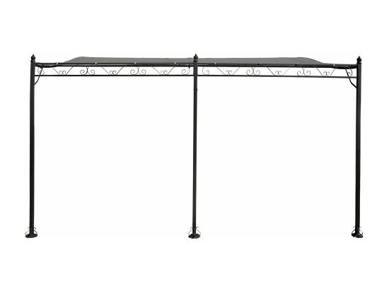 vente unique Pergola tonnelle adossée en métal - 3 x 4 m - Gris